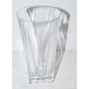 Clear Drinking Glass Square Heavy Bottom Tumbler Highball Art Deco style